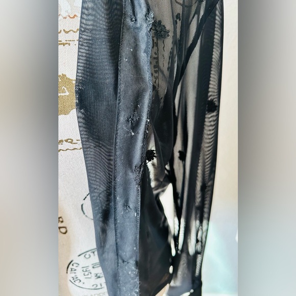 Topshop Women’s Black Sheer Blouse - Picture 4 of 11